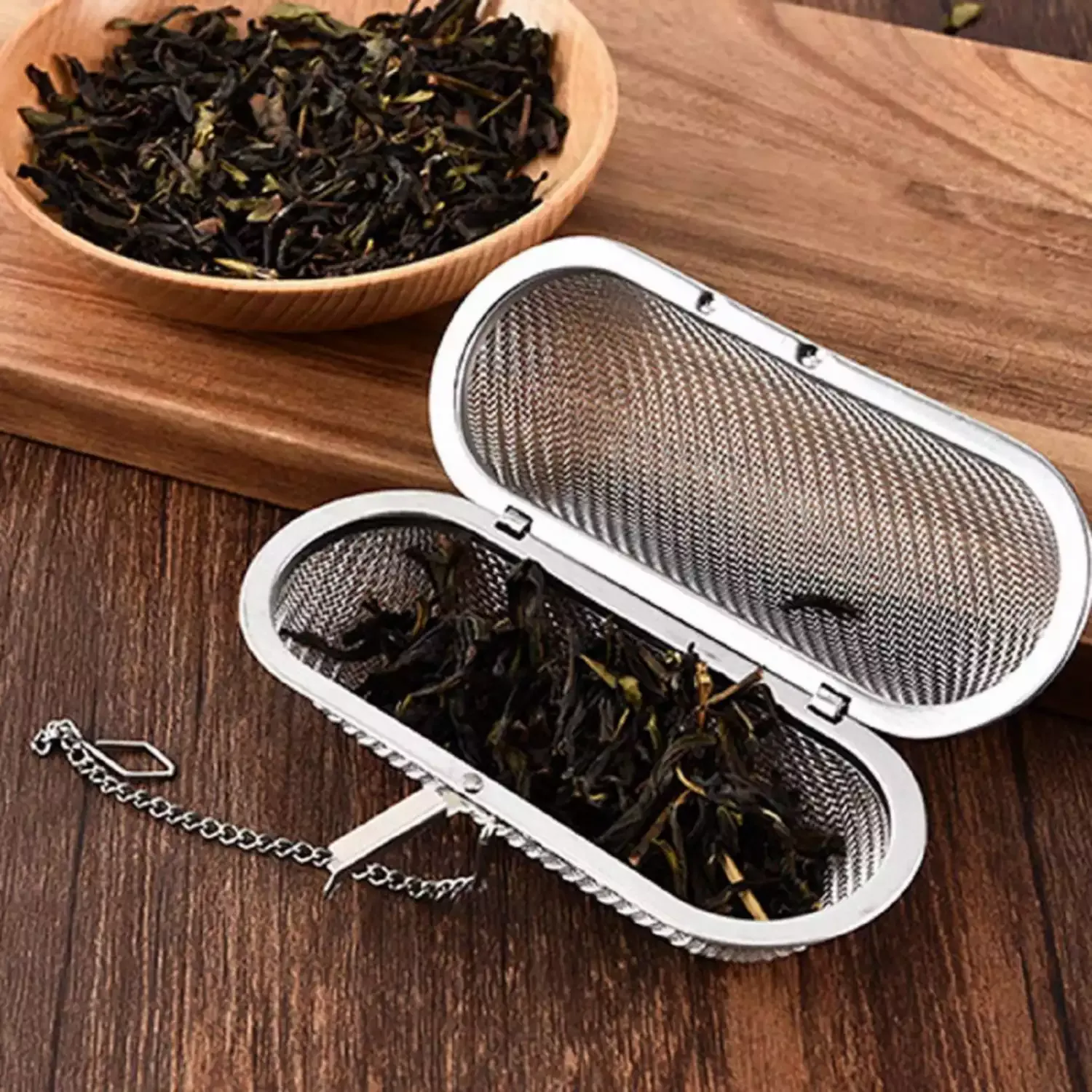 Radhikas Fine Teas and Whatnots Oval Shape Steel Tea Strainer - The Best Way to Enjoy Your Tea