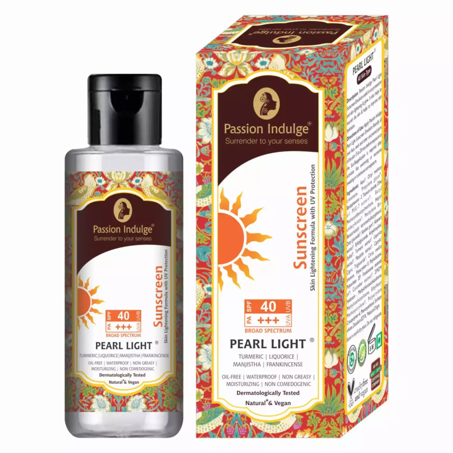 Passion Indulge Pearl Light Natural Sunscreen With Spf 40 For Face And Body UV Protection - 100gm