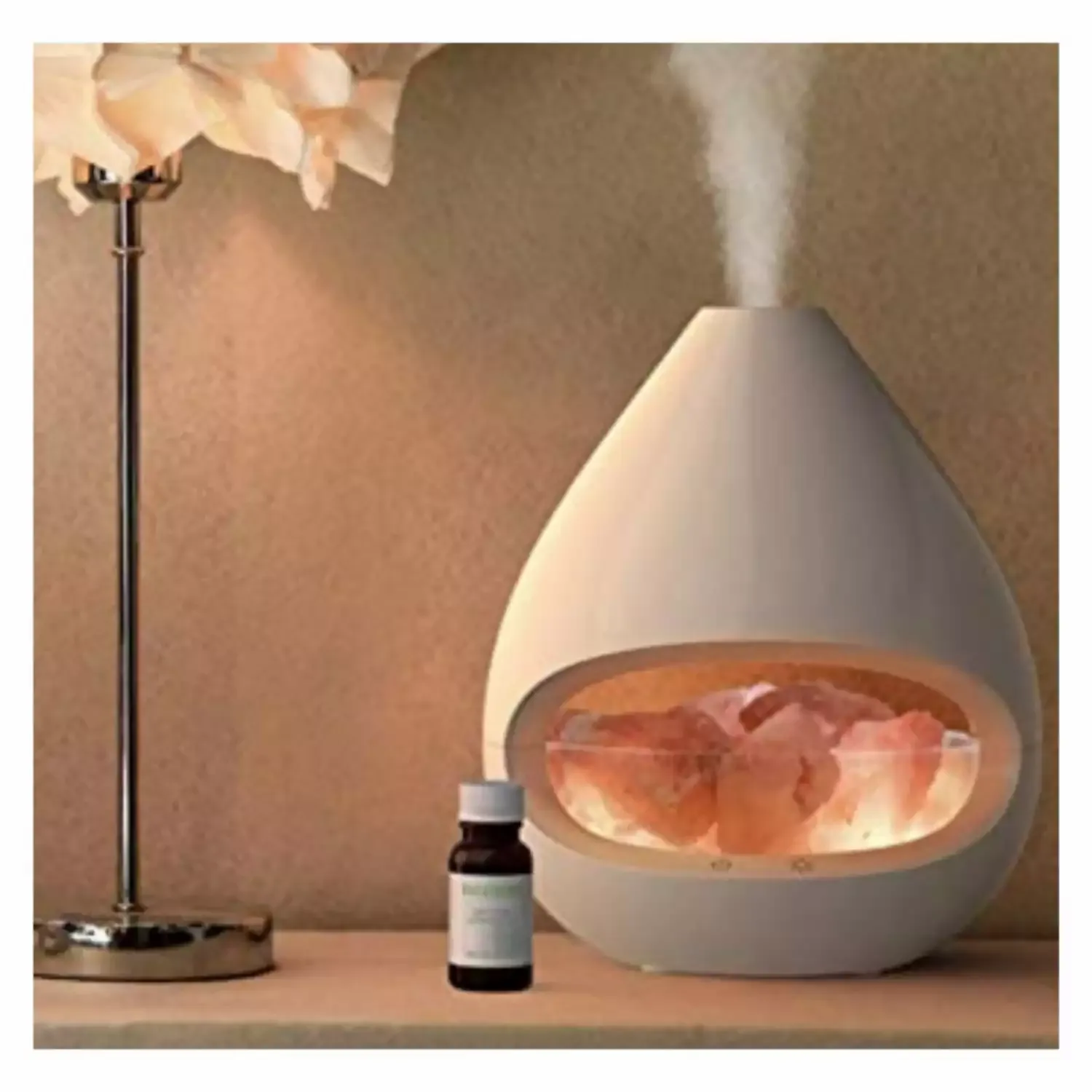 Organiac 2-in-1 Himalayan Salt Lamp Diffuser with Pink Salt Chunks (500 gms)