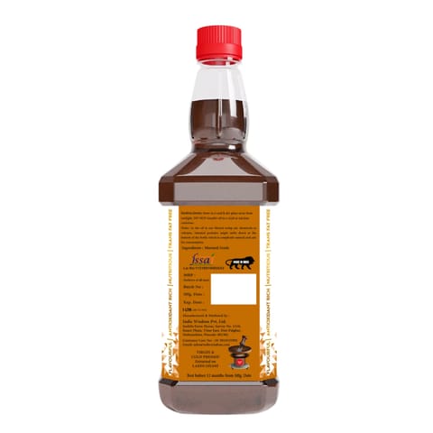 IndicWisdom Wood Pressed Mustard Oil 1 Liter (Cold Pressed Mustard Oil - Extracted on Wooden Churner)