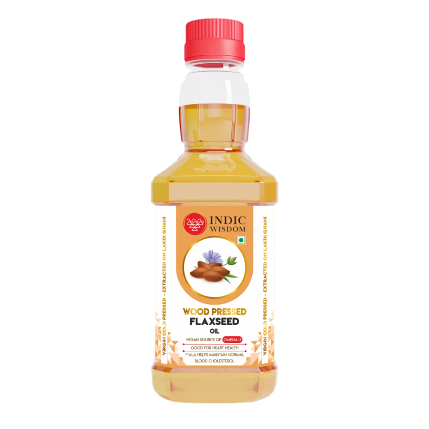 IndicWisdom Wood Pressed Flaxseed Oil 200 ml (Cold Pressed Flaxseed Oil - Extracted on Wooden Churner)