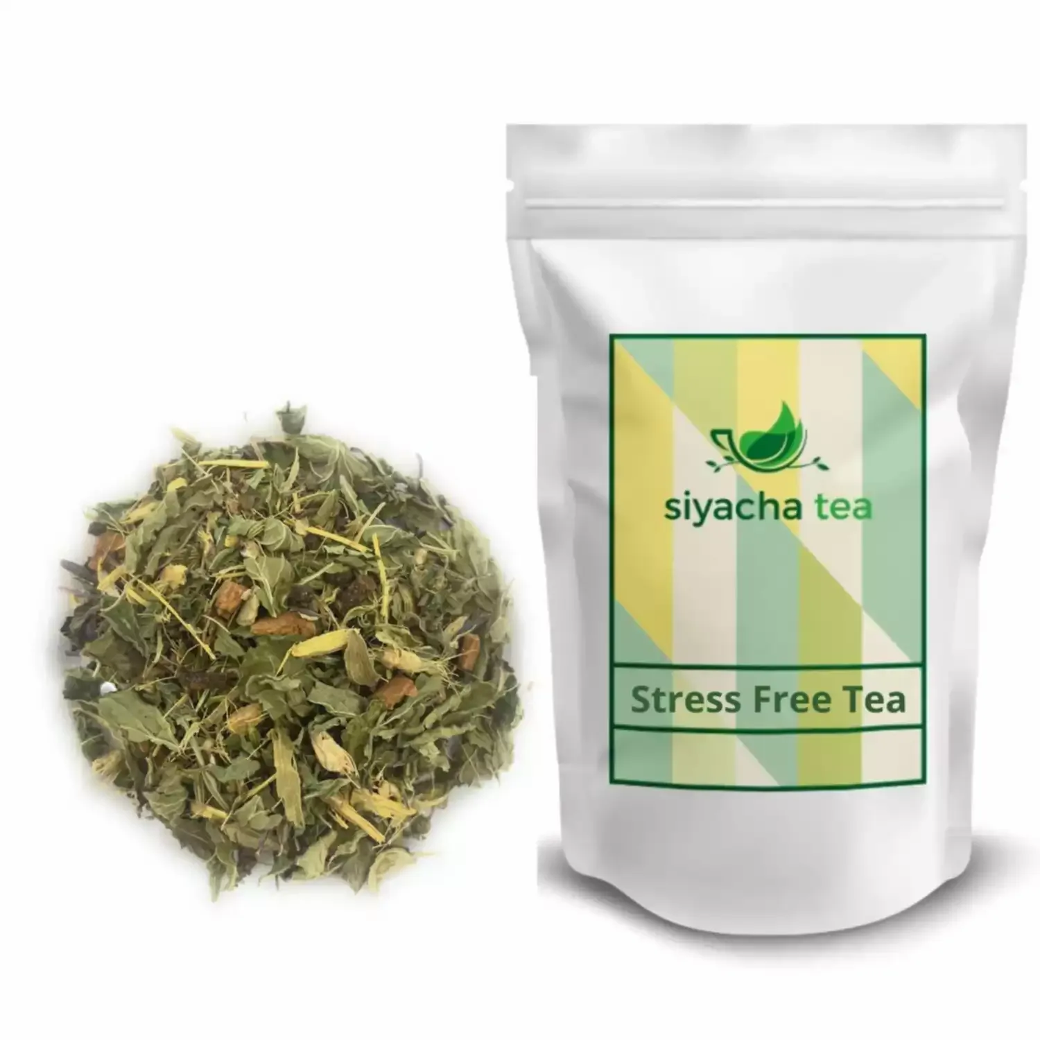 Siyacha Tea Herbal Stress Free Chai Decaffeinated Beverage 50g Makes 25 Cups