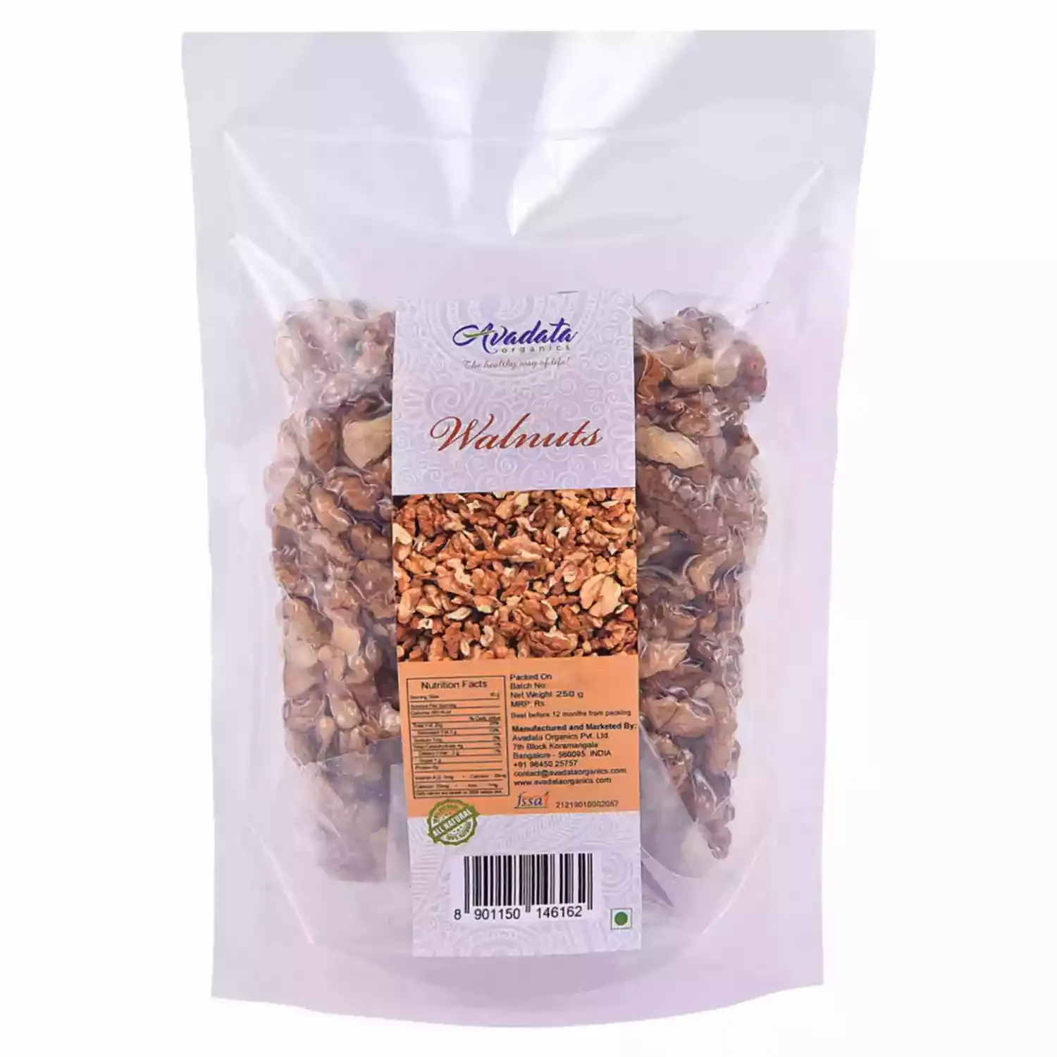 Avadata Organics Walnuts 250 g