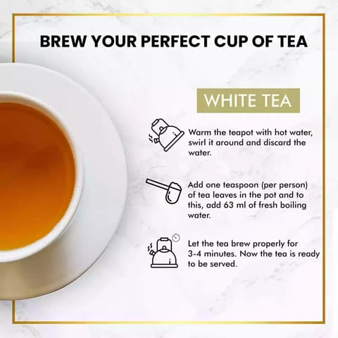 MOKSA White Delight with Dried Rose Petals White Tea Rich in Antioxidants Loose Leaf Tea 35g