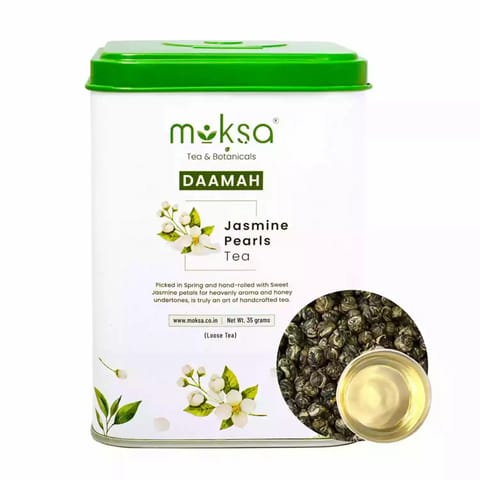 Moksa  Pure Jasmine Pearls Green Tea with Jasmine Buds Loose Leaf Tea 35g