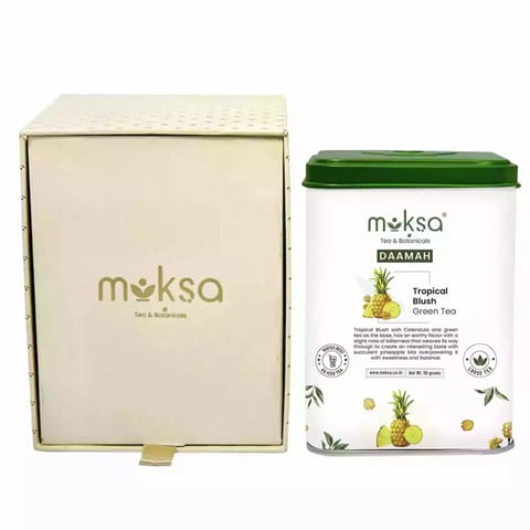 Moksa Assorted Tea Gift Set Bliss Single Square Caddy Tea Gift Set Tropical Blush Loose Leaf Tea