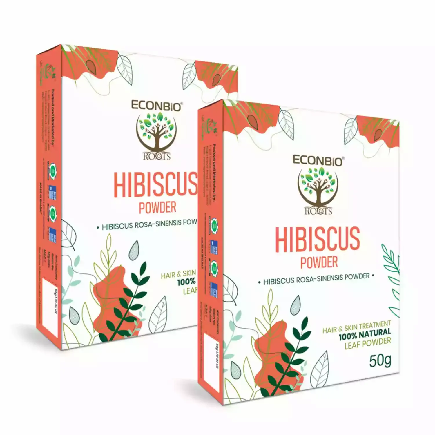 ECONBIO ROOTS Natural Hibiscus Powder Hair and Skin Care 50g Pack of 2