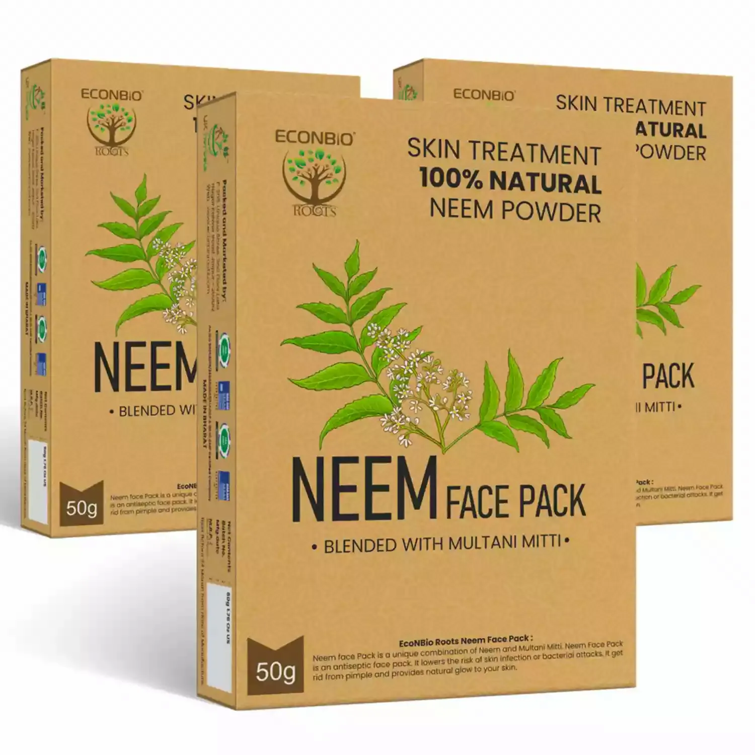 ECONBIO ROOTS Natural Neem Face Pack 50g Pack of 3