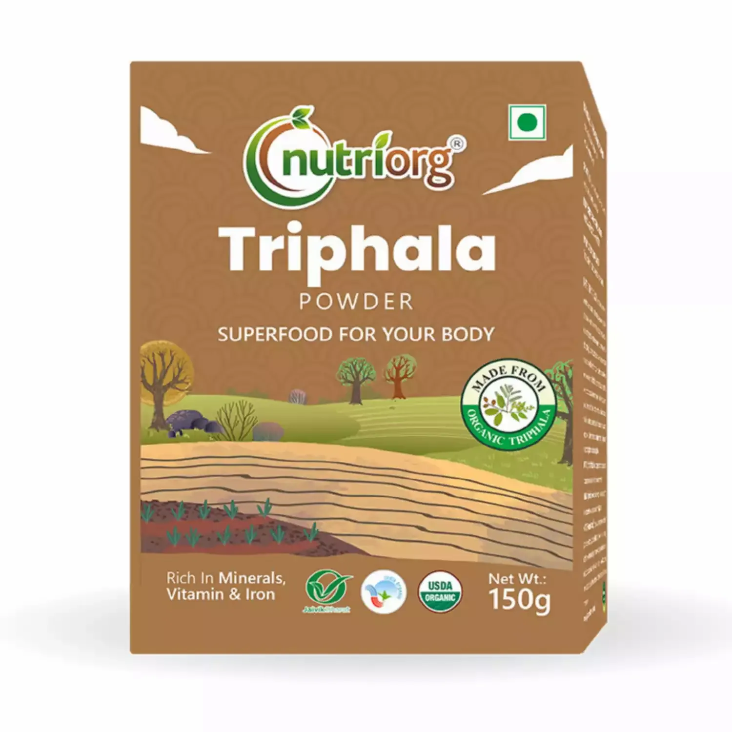 Nutriorg Triphala Powder (150 gms), Helps in Digestion, Good for Stomach Health