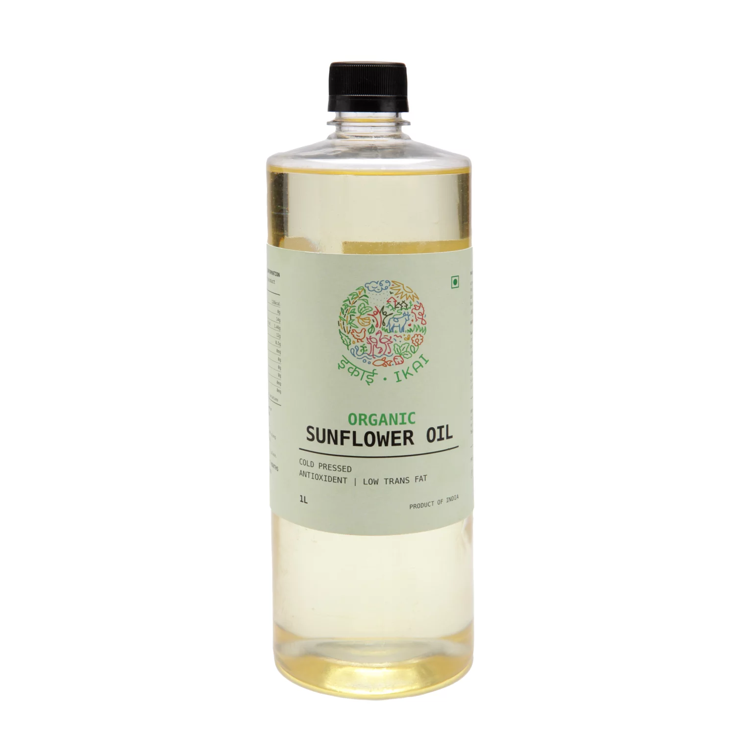 IKAI Organic Sunflower Oil, Cold Pressed, Healthy Seed Oil 1000 Ml