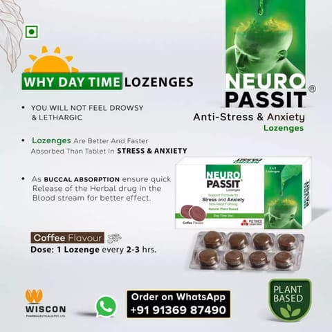 Neuropassit Syrup 100ml & 32 lozenges | Combo For Stress and Anxiety | Ayurvedic & Natural