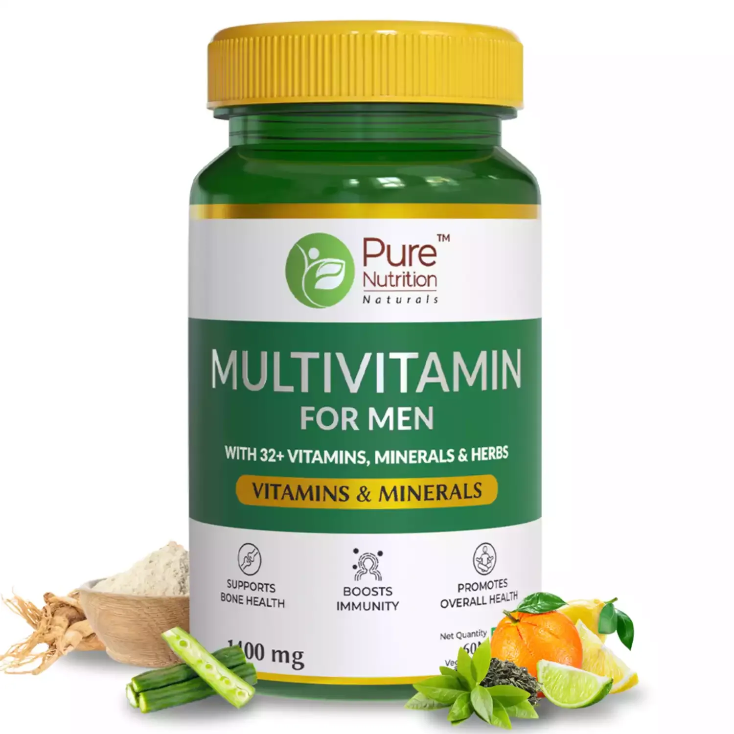 Pure Nutrition Multivitamin For Men | Men`s Multivitamin For Energy and Immunity (60 tablets)