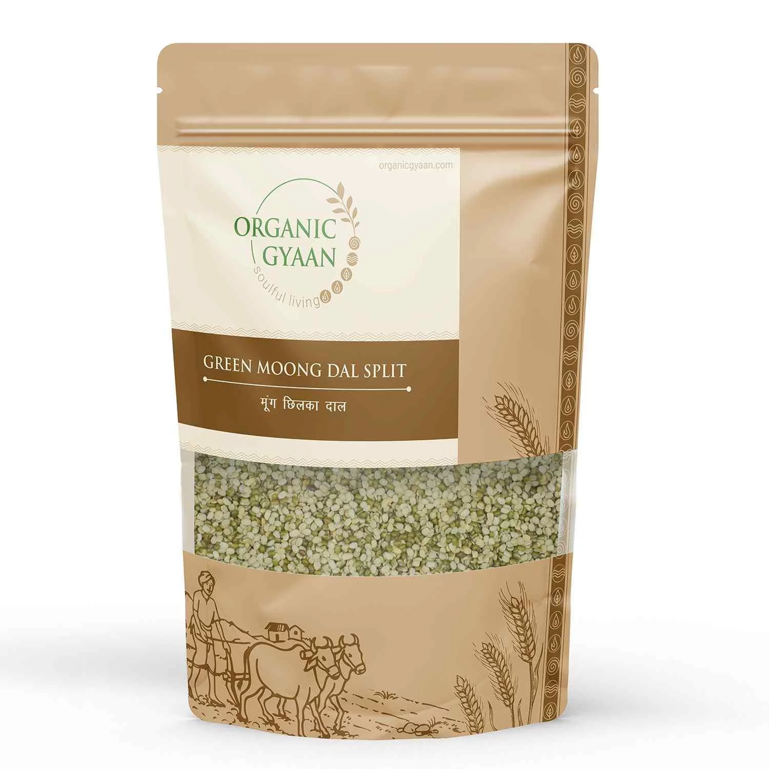 Organic Gyaan Organic Green Moong Dal Split (450 gms)