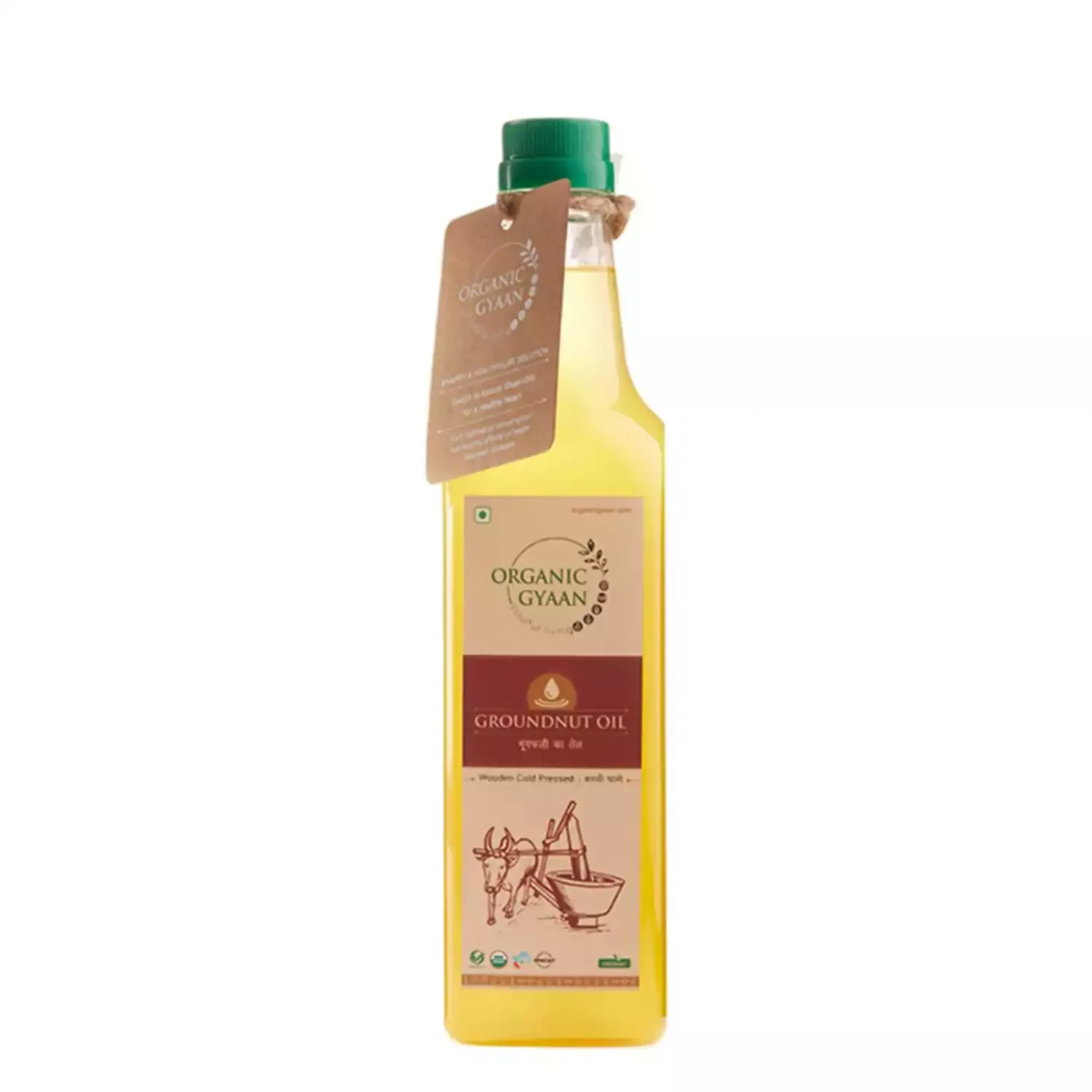 Organic Gyaan Groundnut Oil Wooden Cold Pressed 500ml