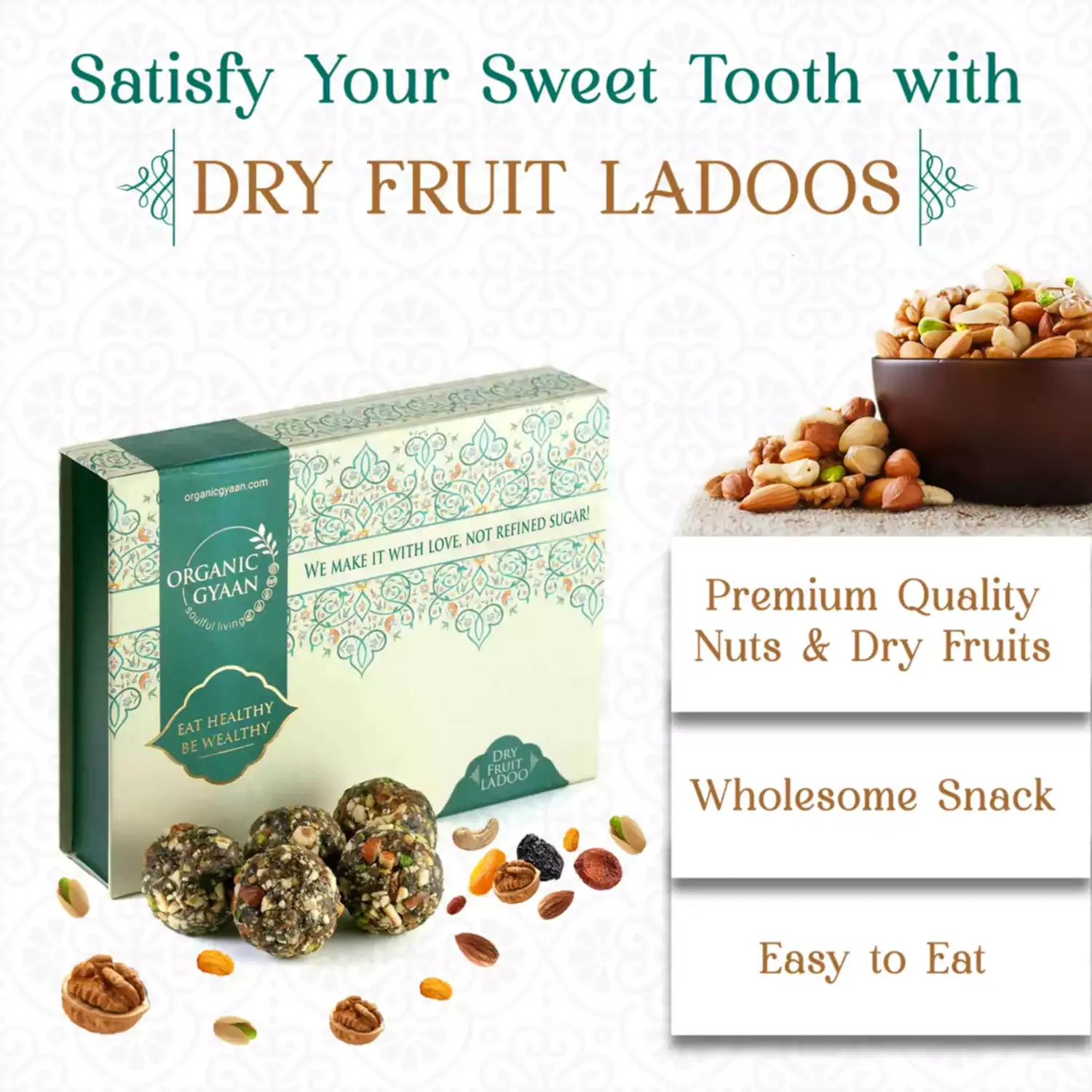 Organic Gyaan Dryfruit Ladoo 500g