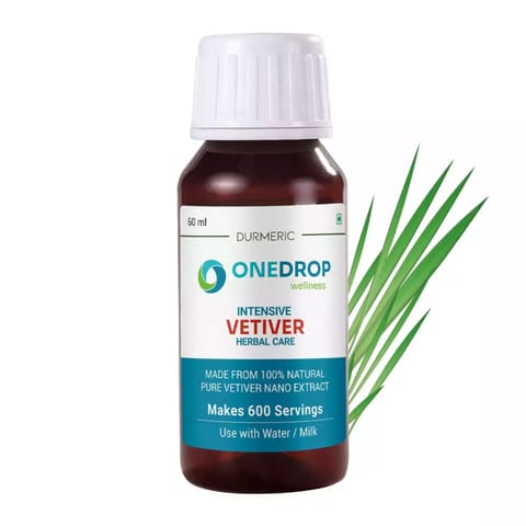 Durmeric Onedrop Intensive Vetiver Herbal Drops 60 ml | Vetti Veru | Khas Khas Grass