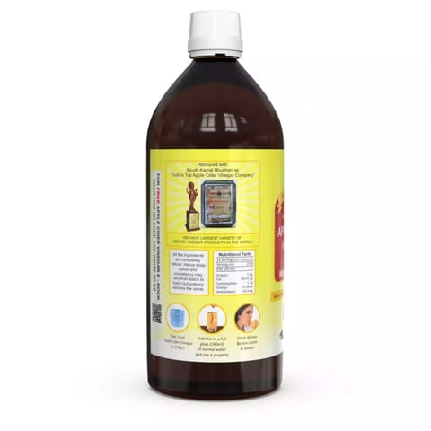 Dr. Patkar's Apple Cider Vinegar with Mother Vinegar | Unfiltered & Undiluted | Suitable for Weight Management & Improved Immunity (500 ml)