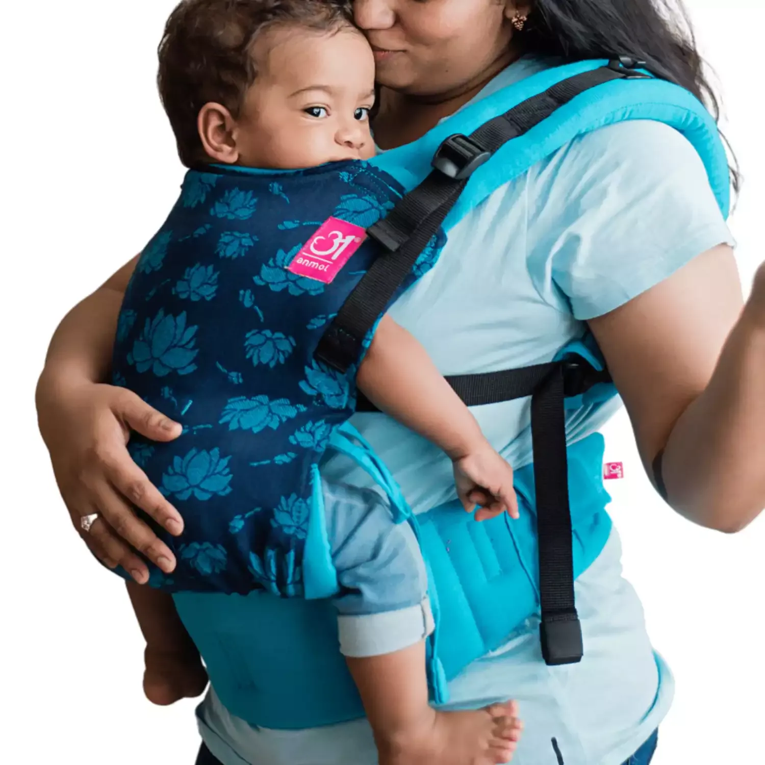 Anmol Baby Ergonomic Adjustable Baby Carrier Flexy Lotus Aura - 100% Handwoven Cotton Newborn to Tod