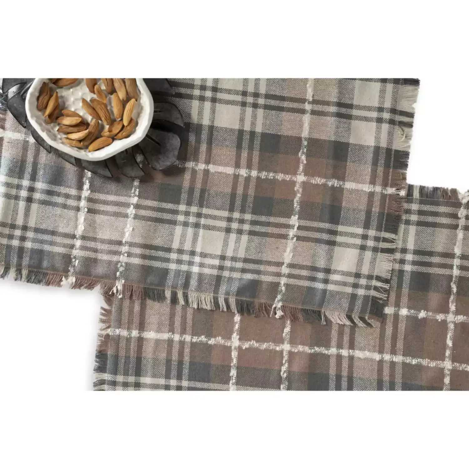 Checkered Table Mats-Set of 4 - Mocha