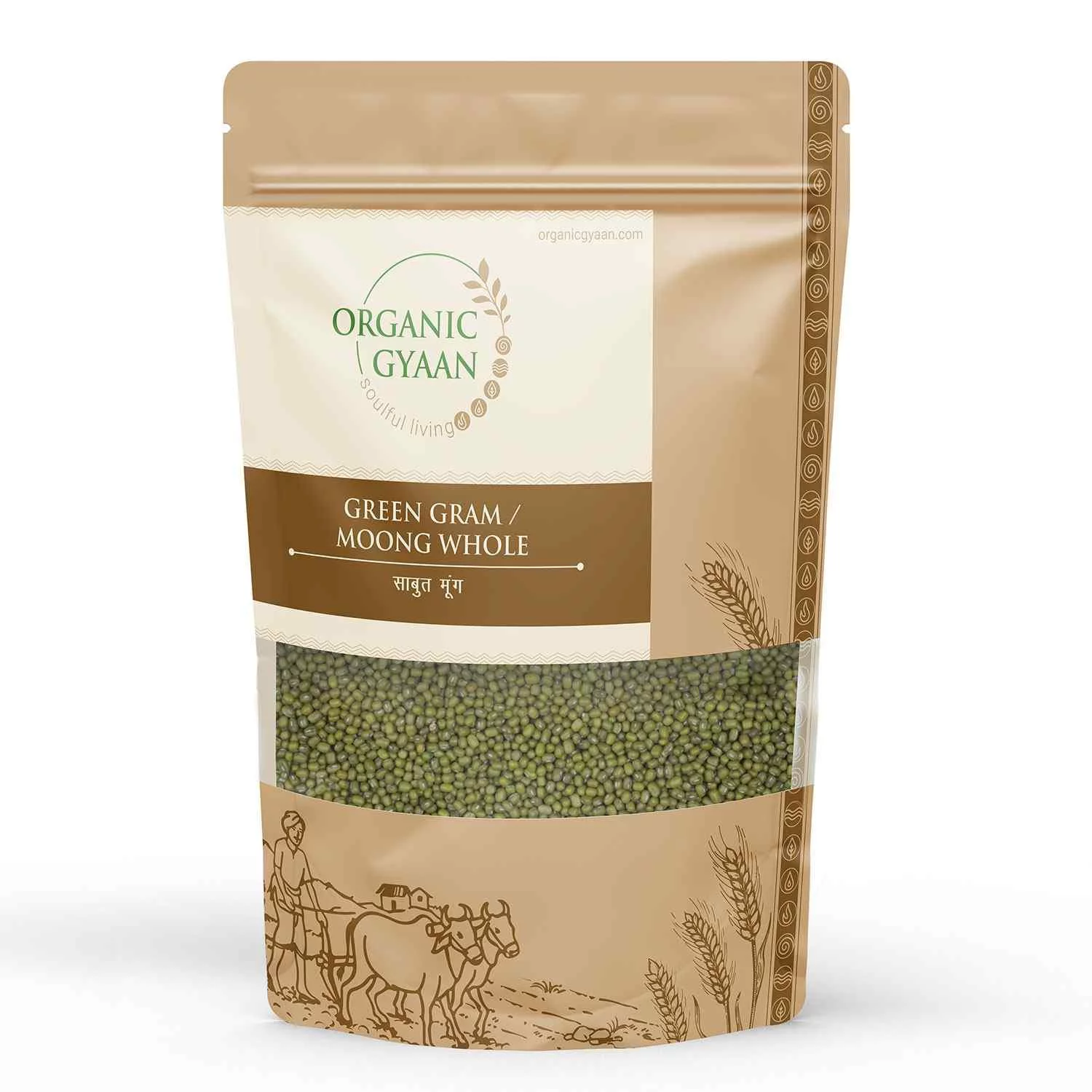 Organic Gyaan Organic Green Gram / Moong Whole (900 gms)