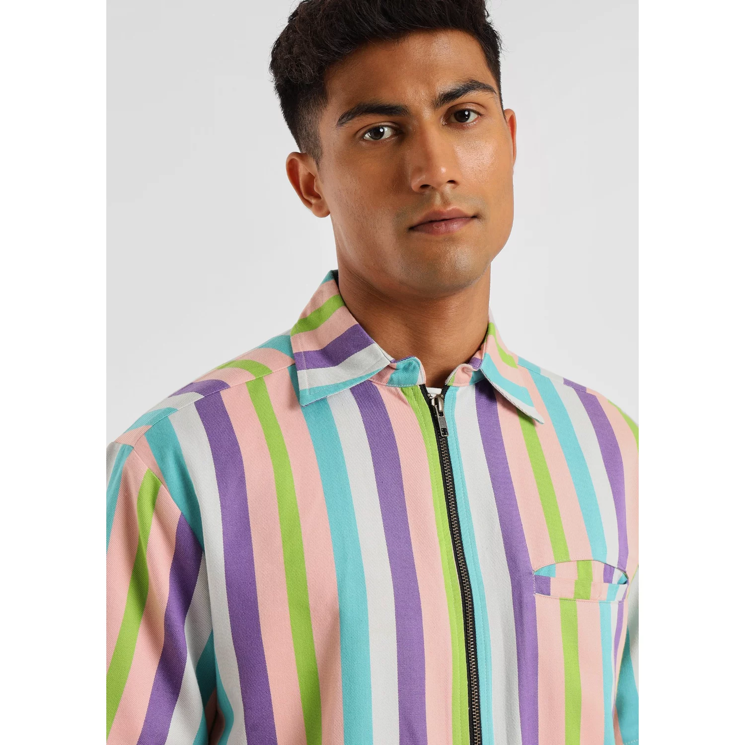 Clime Handloom Striped Unisex Overshirt - XL