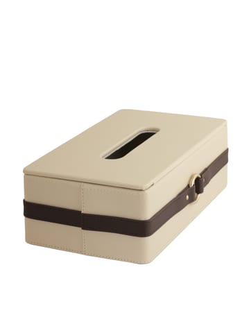 Nadora Banded Tissue Box (Beige & Brown)