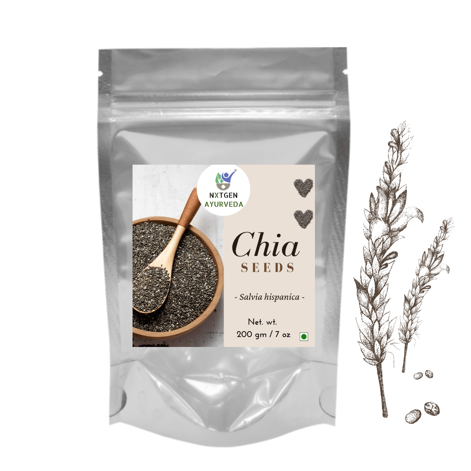 Nxtgen Ayurveda Chia Seeds Raw (200 gms)