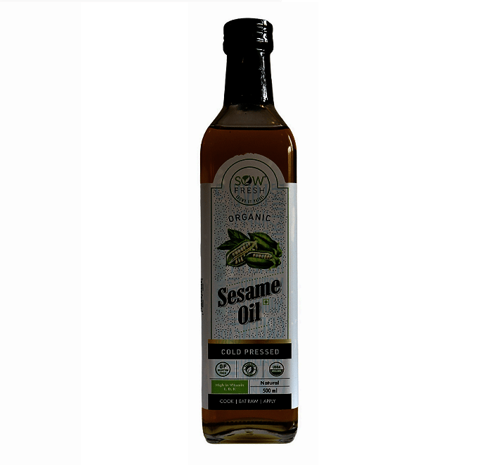 Sow Fresh COLD PRESSED ORGANIC WHITE SESAME OIL 500 ML