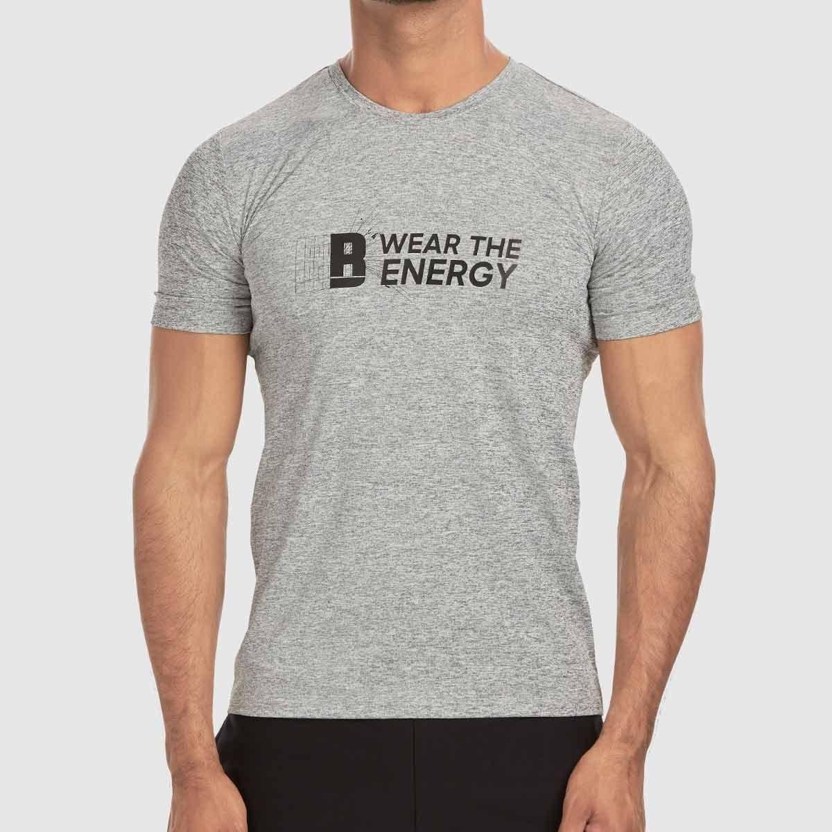 Baller Athletik Printed Crew Neck Tee - Grey Melange