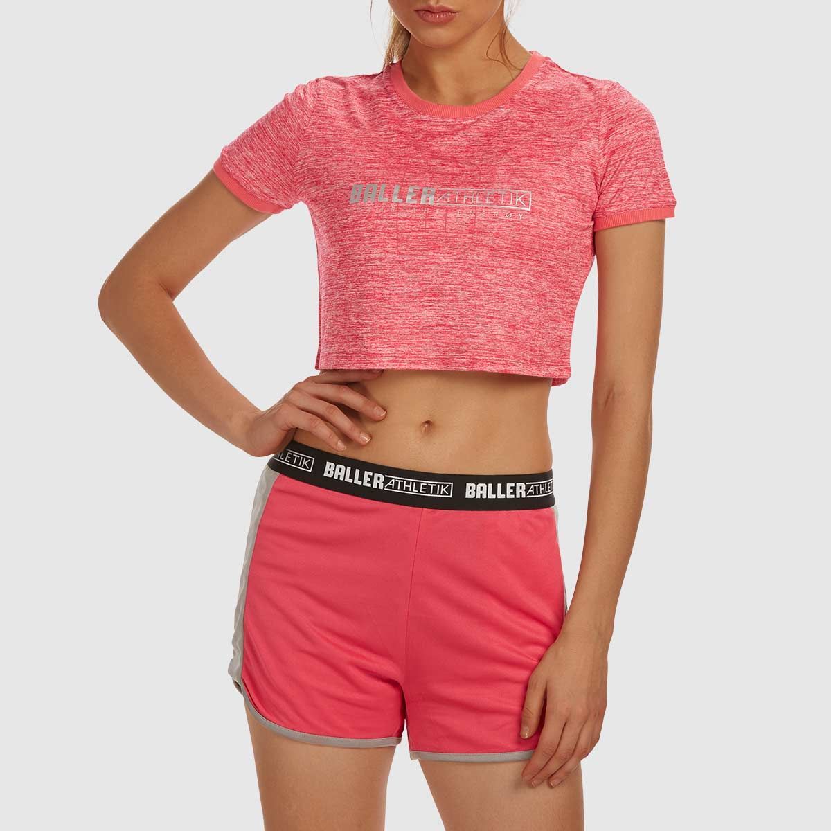 Baller Athletik Crop Ringer Tee - Pink