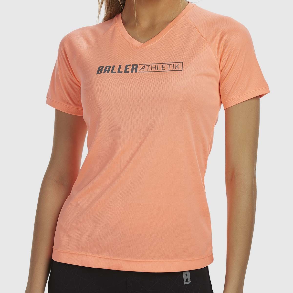 Baller Athletik V-neck Performance Tees - Coral