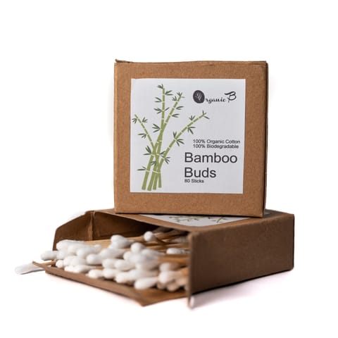 Organic B Bamboo Cotton Ear Swabs / Q-Tips (80 PCS)