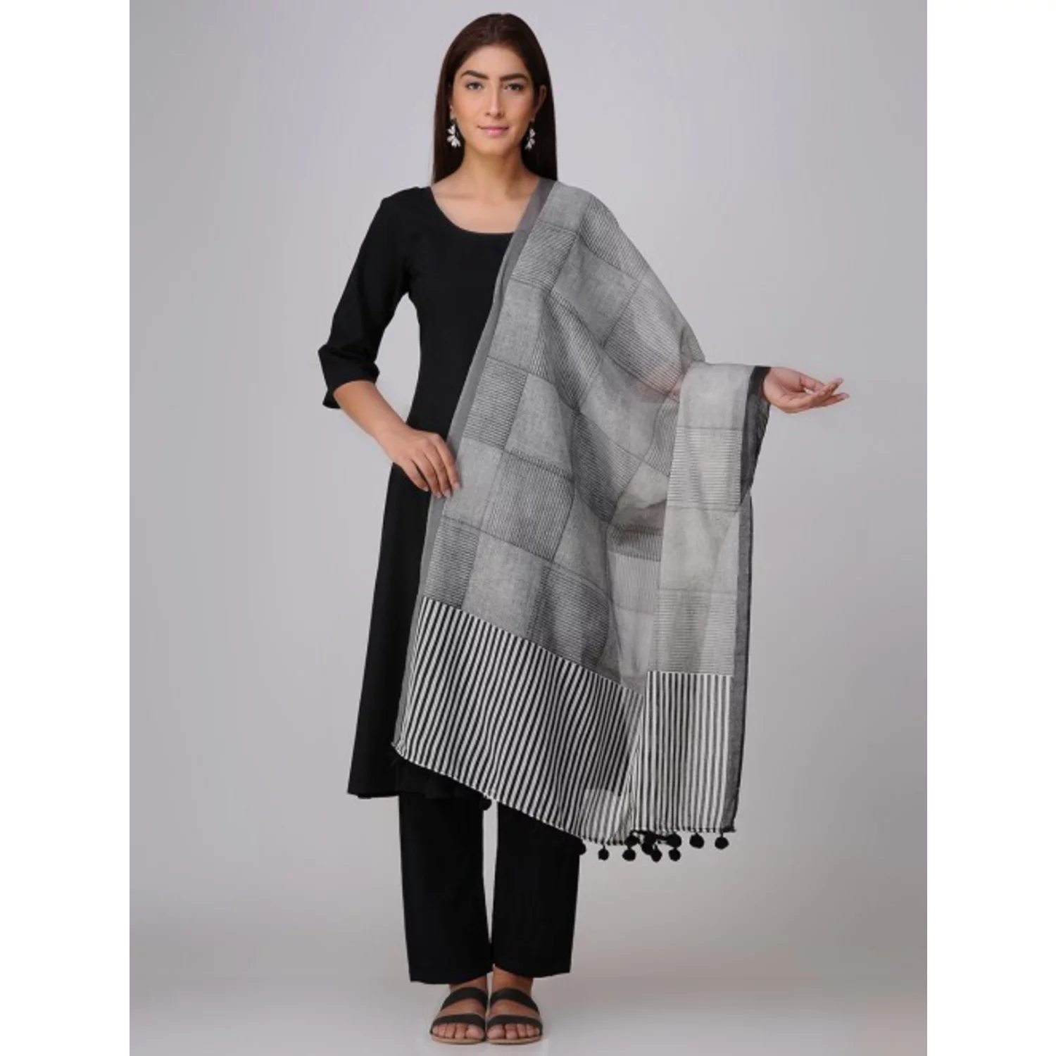 SilkWaves Cotton Mul Handblock Printed Sprint Dupatta