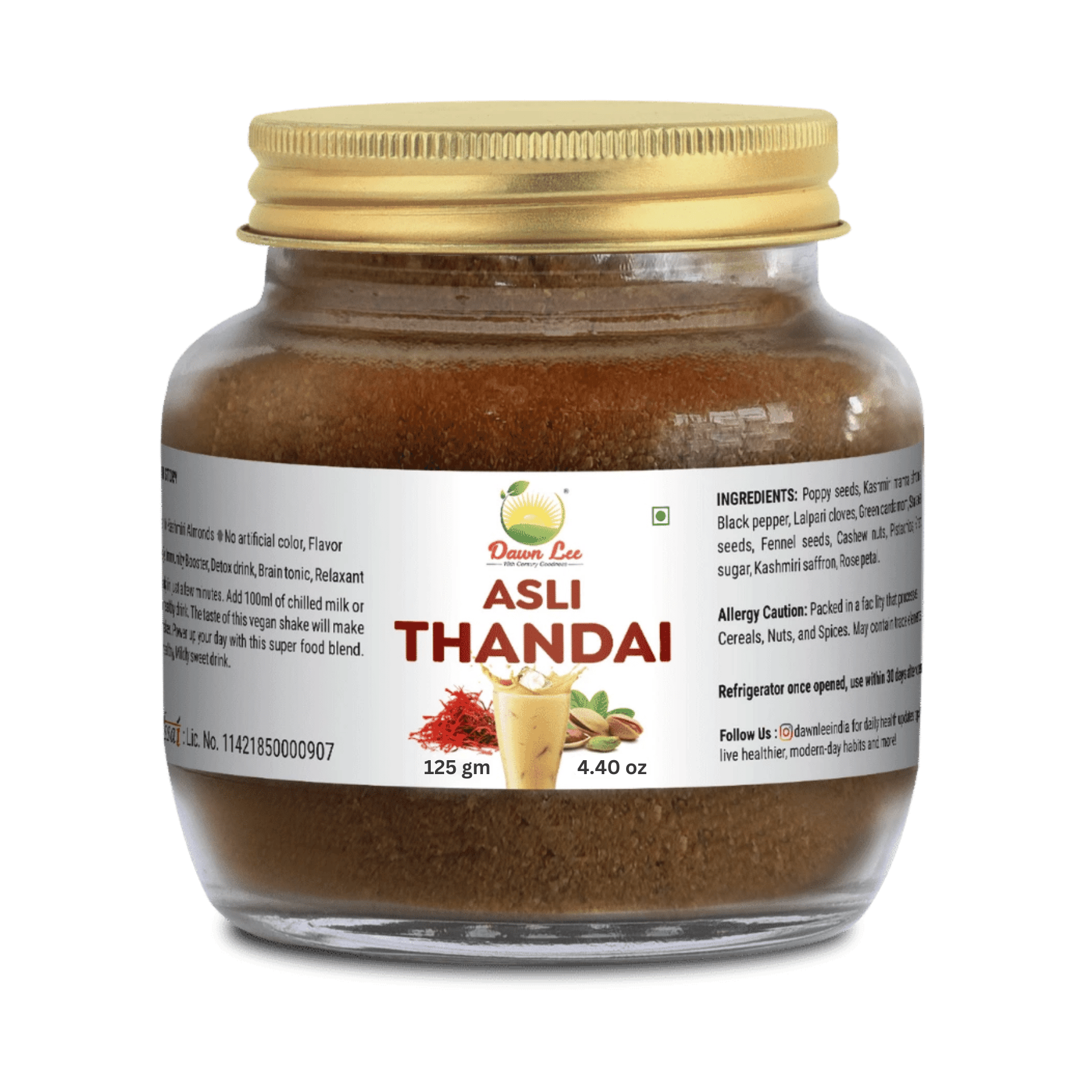 Dawn Lee Asli Thandai (125 gms) Indore's Famous Holi & Maha Shivaratri Special Instant Drink | Traditional Indian beverage | Indian cold drink