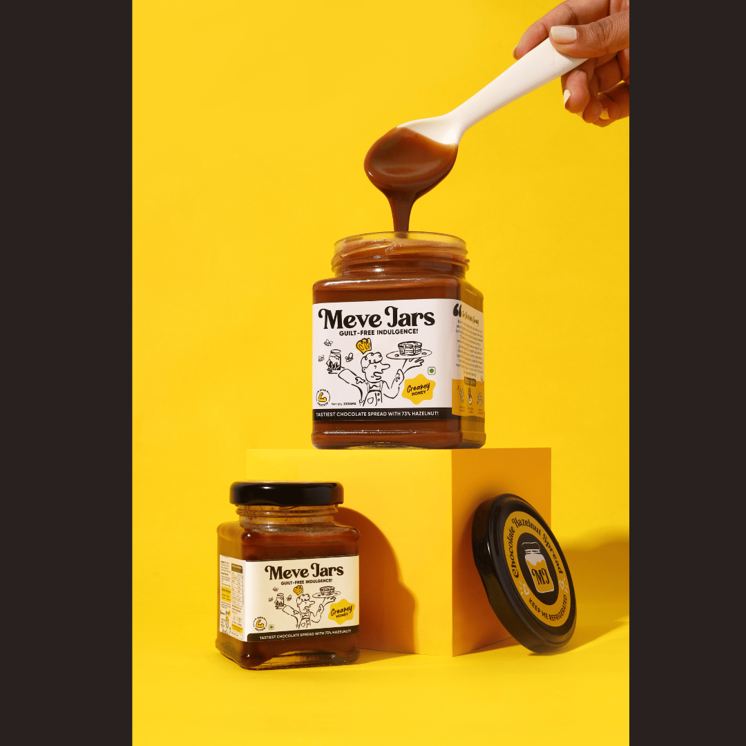 Meve Jars Hazelnut Chocolate Spread - CREAMY HONEY (230 gms)