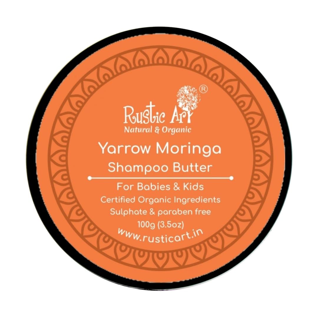 Rustic Art Yarrow Moringa Shampoo Butter For Babies and Kids (100 gms)