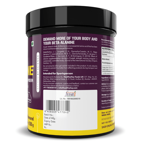 HealthyHey Sports Beta-Alanine Powder for Endurance (250 gms)