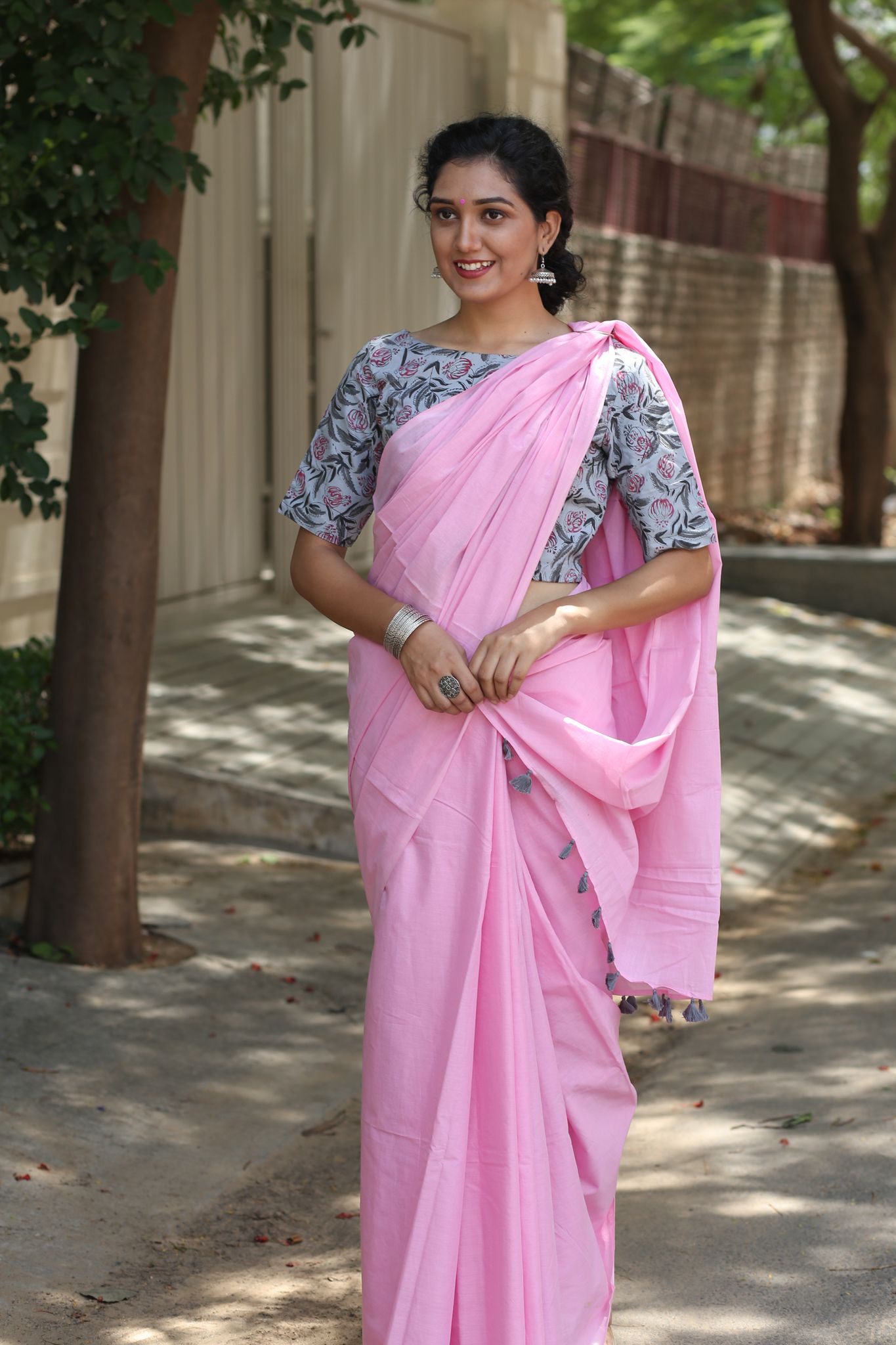 Blush Gradient - Pink Ombre Hand Dyed Mulmul Cotton Saree