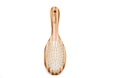 Organic B | Detangling &  Anti-frizz Eco-Glide Tulda Bamboo Paddle hairBrush | Oval, Small