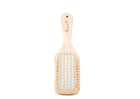 Organic B | Detangling &  Anti-frizz Eco-Dual Bamboo-Teak Light Paddle hairbrush | Square, Small