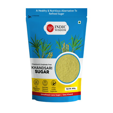 IndicWisdom Khandsari Sugar | Unprocessed/Unrefined or Raw Sugar | Desi Khand | No Sulphur Processing or Chemical Additives  (800 gms)