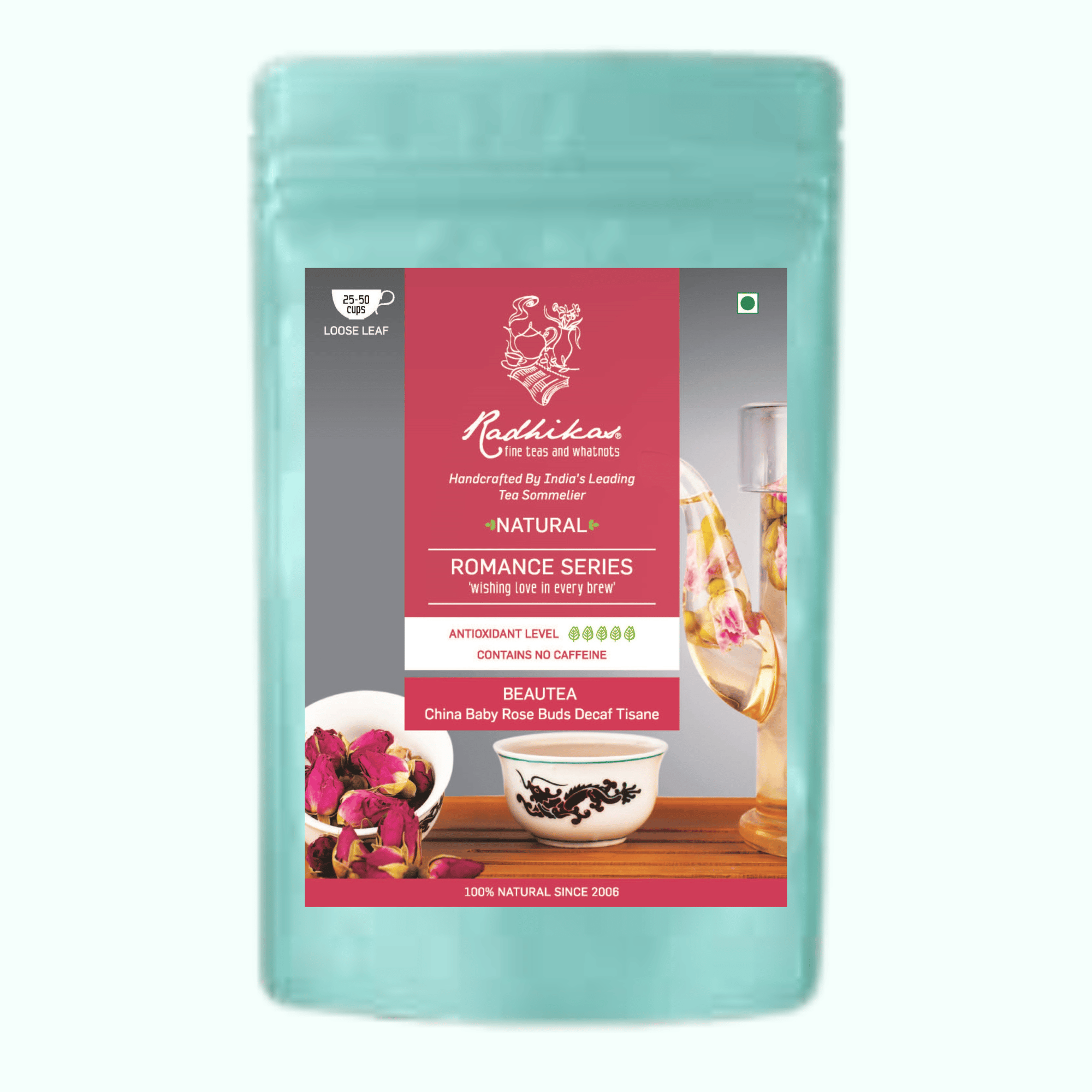 Radhika Fine Tea and Whatnots BEAUTEA China Baby Rose Buds Decaf Tisane - A Tea for Romance and Beauty