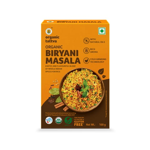 Organic Tattva, Organic Biryani Masala Powder| Rich in Flavour and No Artificial Additives (100 gms)