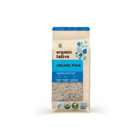 Organic Tattva - Organic White Poha Combo Pack (White Poha and Peanuts) 1.5 Kg (500 gms Each)
