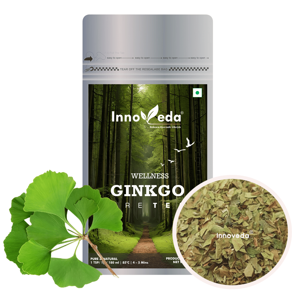 Innoveda Ginkgo Biloba For Brain Health &  Anti Ageing (28 gms)