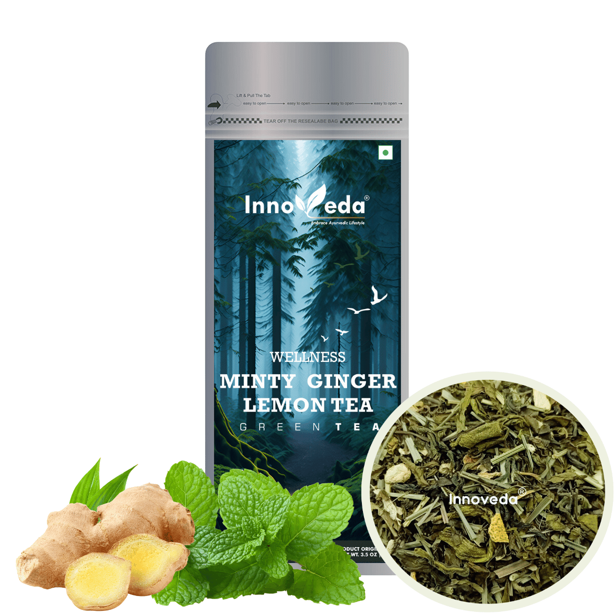 Innoveda Minty Ginger Lemon Green Tea (100 gms)