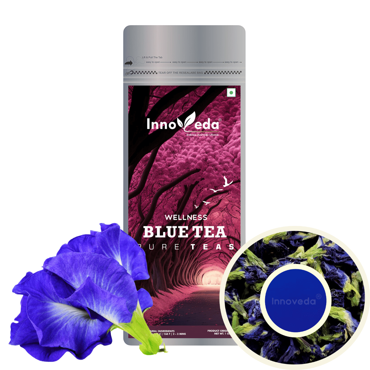 Innoveda Blue Pea Tea (40 gms, Makes 50 Tea Cups)