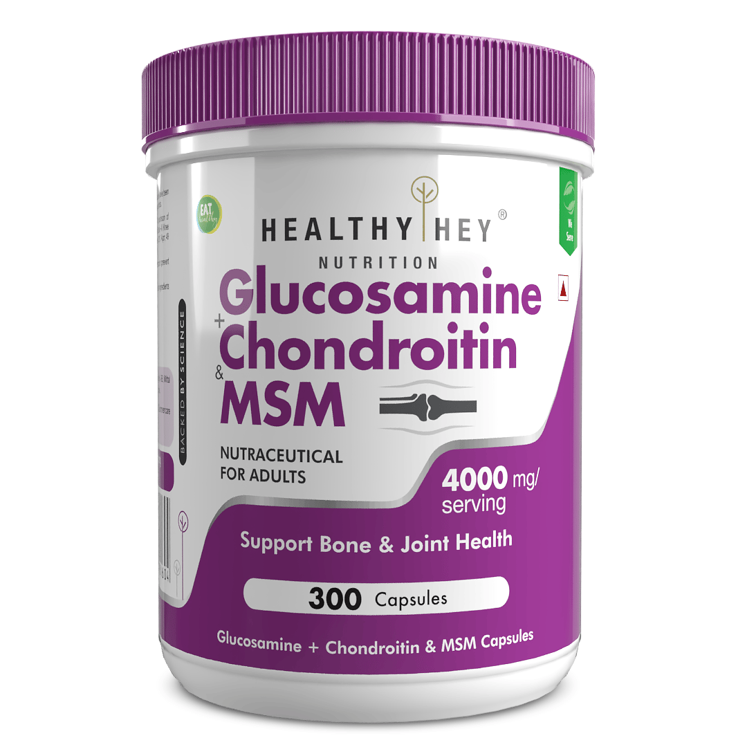 HealthyHey Nutrition Glucosamine + Chondroitin and MSM ,300 Capsules