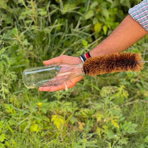 Scrapshala | Bottle Cleaner Brush | Sturdy | Biodegradable | Plastic-free | Natural Coir Bristles