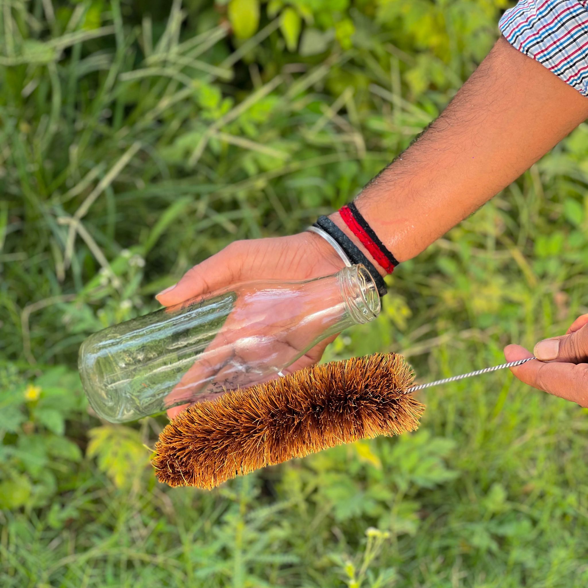 Scrapshala | Bottle Cleaner Brush | Sturdy | Biodegradable | Plastic-free | Natural Coir Bristles